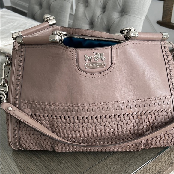 Coach Mauve Woven Leather Satchel
